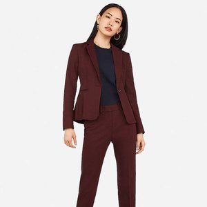Express Notch-Collar One-Button Blazer in Maroon